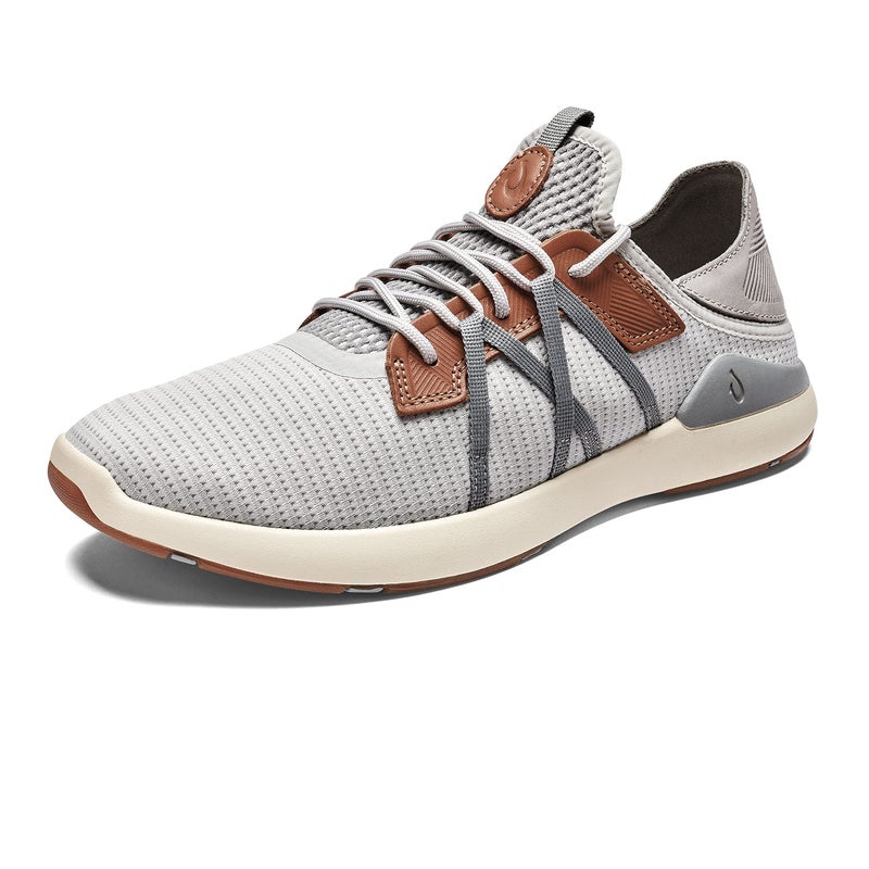 OLUKAI Mio Li Men's Everyday Athletic Shoes, Versatile & Casual Sneaker, Breathable & Comfortable Mesh, Cushioned Arch Support & Secure Fit, Mist Grey/Poi, 7 - Image 1